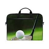 Laptop-Tasche, Golfball, Sportball, 35,6 cm bis 36,8 cm (14 bis 14,5 Zoll), Aktentasche, Kuriertasche, Computertasche, Tablet-Tasche mit Schultergurt, Griff, für Kinder, Jungen, Mädchen, multi, Size: