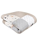schlummersack Krabbeldecke – 100x100 cm – Dick gepolsterte Spieldecke für Babys – Ideal als Laufgittereinlage – Maschinenwaschbar – Design: Bergtiere