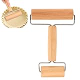 Teigroller Nudelholz Mit Zwei Rollen - Klein, Holz - Geeignet Zum Ausrollen Von Teig Mit Der Hand, Pizza, Desserts Und Knödelhäuten