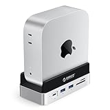ORICO VSP10 MiniDock und Standfuß für Mac Mini M4/M4 Pro, mit interner 2TB SSD, bis zu 1000MB/s, 9 Anschlüsse mit USB A 3.2, USB C 3.2, HDMI 2.0, RJ45, USB C PD 100W, SD/TF 3.0, 2 USB A 3.0