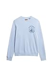Superdry Herren Lässiges, einfarbiges Lo-Fi Outdoor Rundhals-Sweatshirt Blaureiher S