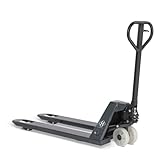 HEMMDAL Hubwagen | 2.000 kg Tragkraft | 1.150 mm Gabellänge | Lenkrad/Gabelrolle aus verschleißarmen Nylon | Einfach-Gabelrollen | Palettenhubwagen