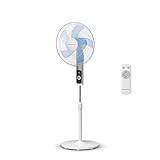 Rowenta Turbo Silence Standventilator, nur 35 dB(A) im Silent Night-Modus, energiesparend, 12 Geschwindigkeiten, digitaler LED-Bildschirm, Timer, Fernbedienung, Weiß, VU5650F0