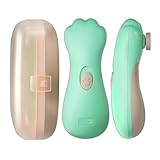 Elektrische Nagelfeile Baby Nagelpflegeset, 6 Schleifkopf Ersatzpads für Neugeborene Baby, Maniküre & Pediküre Set, Leise und Sicherer, Elektrisch Nagelpflege(Grün)