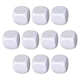 Abgerundete Leere Weiße Würfel – 10-teiliges Acrylwürfel-Set, Glatte, Gleichmäßige Weiße Blöcke Für Mathe-Zählen, Unterricht Im Klassenzimmer, DIY-Brettspiele Und Individuelle Aufkleberprojekte,
