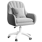Aivermeil Homeoffice Stuhl, SamtStuhl mit Kopfkissen, 360° drehbar Höhenverstellbar Bürostuhl ergonomisch, Schminkstuhl Drehstuhl，für Arbeitszimmer Schlafzimmer,bis 120kg belastbar Grau