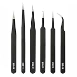 Präzisionspinzette Set - 6 Pieces Lötung Pinzetten Set | Modellierungspähte | Anti-statisches Pinzettenkit Uhrenreparaturwerkzeugset | Präzisionsreparaturwerkzeug Tragbare Entfernung Pinzett