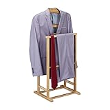 Relaxdays, Natur Herrendiener, Stummer Diener Bambus, Damen & Herren, Kleiderablage Schlafzimmer, HBT: 98,5 x 47 x 36 cm, 98.5 x 47 x 36 cm