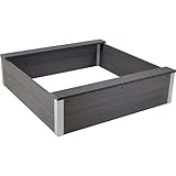 dobar® Sandkasten aus witterungsbeständigem WPC - Sandkiste zum Spielen für den Garten - 115 x 115 x 30 cm - Anthrazit
