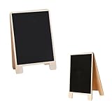 NUOBESTY 2 Stück Teiliges Holz kreidetafel Doppelseitige Praktische Memotafel Abwischbare Standtafel für Kinderzimmer Küche Büro Partydekoration und Notizen