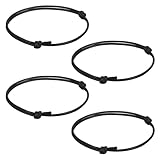 AOZUO 4 Stück Lederarmband Herren, Lederarmband Damen Geschenk für Männer und Frauen Armbänder Für Herren Armband Stoff Bracelet Damen Männer (schwarz)