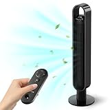 CURECURE Turmventilator mit Fernbedienung, mobiler Lüfter, 70° Oszillation Tower Fan, Ventilator Säulenventilator, 1-12 Stunden Timer, 3 Modi, 3 Geschwindigkeiten (Schwarz, 40 inches)