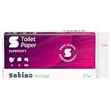 Satino Toilettenpapier 3-lagig - 56 Rollen – 250 Blatt - extrem weich – hochweiß – Made in Germany – Klopapier mit Blumenmuster – Großpackung WC Papier