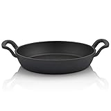 BBQ-Toro Gusseisen Servierpfännchen Set, 1 Stück | Ø 20 cm - rund | Grillpfannen Pfännchen, Gusspfanne, Bratpfanne, Feuerpfanne, Grillpfännchen, Gusseisenpfännchen, serving pan, Tischpfanne