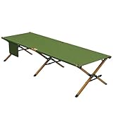 Outsunny Feldbett faltbar Campingbett mit Tragetasche 196 x 64 x 45 cm Gästebett bis 200 kg Campingliege für Erwachsene Klappbett für Indoor, Outdoor, Garten Camping Reisen Dunkelgrün