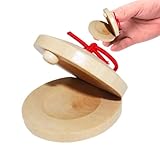 Kinderkastagnetten – Glattes Holz, Fingerzimbel | Interaktives Schlaginstrument, Lernspielzeug, Mini-Schlaginstrument, Musikzubehör Für Den Unterricht, Spiel Zur Frühkindlichen Entwicklung Für Aktives