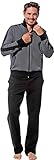 Morgenstern Herren Hausanzug, Freizeitanzug, Jogginganzug Erik graue Jacke und Schwarze Hose Größe XL