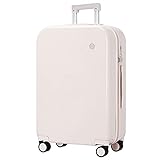 Mixi Hartschalenkoffer mit Spinnrollen, Rollkoffer aus Polycarbonat mit Abdeckung und TSA-Schloss, leichter Reisekoffer, Cremefarben (Hellrosa), 26in checked in