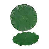 DIKACA 2Pcs Pool Fischtank Künstliche Schwimmende Lotusblätter Haustier Wasser Brunnen Schüssel Lotus Schwimmende Lilie Pads Teichbrunnen Outdoor Wasserbrunnen Künstlicher Lotusblatt
