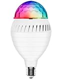LED Discolampe E27 5W RGB LED Discokugel, Licht 360° Rotierend Disco Glühbirne, LED Partylicht mit Fernbedienung, Leuchtmittel Party Deko für Geburtstagsparty Hochzeitsfest Halloween Weihnachten