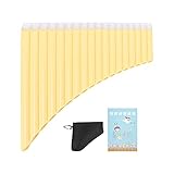 Panflöte ABS 16-Ton Tube C-Key Musikinstrumente mit Nylon Gepolsterter Handtasche für Kinder Erwachsene Anfänger(yellow)