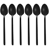 GRÄWE Espressolöffel Lissabon, 6 kleine Löffel, schwarze Mini-Dessertlöffel, Edelstahl, Titanbeschichtet, spülmaschinengeeignet