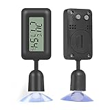 Hsthe Sea Digitales Hygrometer Thermometer LCD Thermometer Feuchtigkeitsmesser mit Hintergrundbeleuchtung für Reptilien Vivarium Gew?chshaus Inkubator (Schwarz)
