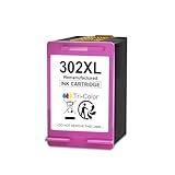 302 XL Druckerpatronen Multipack 302XL Ersatz für HP 302 Schwarz und Farbe für HP Envy 4525 4520 4522 4523 4524 Officejet 3830 3831 3833 Deskjet 3630 3636 3638 1110 (1 Farbe)