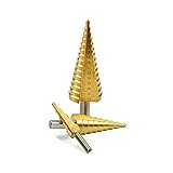 Stufenbohrer, Bohrer for Metall, Hartmetall-Stufenbohrer, metrische spiralförmige Nut, pagodenförmiger Lochfräser mit Körner, Holzschneider, 4–12/20/32 mm HSS-Stahlkegelbohrer, fester Stufenbohrer, (F