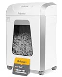 Fellowes Aktenvernichter, Papierschredder für 12 Blatt Partikelschnitt, TÜV SÜD + GS zertifizierter Aktenvernichter P4, Schredder Büro & Homeoffice, Powershred FS-12C, 19L Papierkorb Kreditkarten Weiß
