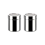 2 Stück Edelstahl-Streuer,Puderzuckerstreuer mit Deckel,Kakaostreuer Cappuccino,Staubzuckerstreuer,Puderzucker Sieb,Salzstreuer Klein unterwegs für Schokolade,Puderzucker,Zucker,Salz,Kakao,Mehl,Kaffee