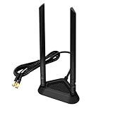 Dualband Wifi Antenne 8 dBi 2,4 GHz 5 GHz 5,8 GHz RPSMAAdapter WLAN Antenne SMA-Stecker Antennemit Magnetfuß Innenantenne Kompatibel mit WLAN-Überwachungskamerakarte WLAN PCI Wireless Router Bluetooth