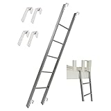 Verstellbare Etagenleiter für Wohnmobile, Zuhause, Schule, Wohnheim, Etagenbett mit 4 Haken, austauschbare Dachboden-Hakenleiter, Belastung 150 kg (Größe: 150 cm/59)