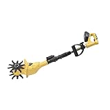 Akku-Pinne Grubber, 20V 250RPM elektrische Pinne, 3.9inch breite batteriebetriebene Gartengrubber Stahl Zinnen Max Bodentiefe, ausziehbarer Pole für Rasen, Yard, Bodenkultivierung