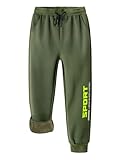 CAMLAKEE Thermohose Jungen Jogginghose Gefüttert Kinder Hose Jungs Warm Winter Fleece Jogger Elastische Taille Armee DE: 164-170 (Herstellergröße 170)