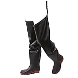 LOKLNEYK Wasserfeste Stiefel. Wathosen for Angeln, Hüftwathosen, 80 cm hohe Hüftwasserstiefel, wasserdichte und verschleißfeste Watstiefel aus PVC(Black,5.5)
