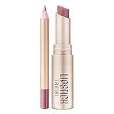 Lipliner mit Antihaftbeschichtung, Lippenstift-Set, 12 Farben, neutraler Lipgloss (I, Einheitsgröße)