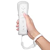 Aicharynic Wii-Fernbedienung, Gamecontroller Wii Controller Wireless Remote Bewegungssensor Vernbedinung Ersatz Gamepad Controller für Wii und Wii-Konsole, mit Handschlaufe und Silikonhülle (weiß)