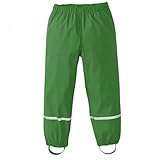 Wasserdichte Regenhose für Jungen und Mädchen, Kinder, leichte Regenhose, elastische Taille, wasserdichte Outdoor-Hose mit reflektierenden Streifen, für jedes Wetter und Outdoor-Abenteuer, grün, 8-9