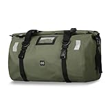 Klanata Motorrad-Trockentasche, wasserdichte Reisetasche, 66 l, großes Fassungsvermögen – Rolltop-Hecktasche für den Rücksitz mit Luftablassventil und reflektierendem Streifen – (K23516G-66L)