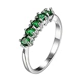 ZJHQQB Plattierte 18CT -Goldringe Frauen, versprechen Verlobungsringe für Ihr fünf rundes Ehering Cubic Zirconia