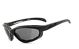 HELLY® - No.1 Bikereyes® | Bikerbrille, Motorradbrille, Motorrad Sonnenbrille | winddicht, gepolstert, beschlagfrei, bruchsicher | TOP Tragegefühl bei langen Ausfahrten | Brille: thunder 2 (smoke)