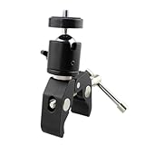 TOYZFRIENDY Kugelkopf Stativadapter Drehbar mit Schraube Hot Shoe Kamerahalterung aus Aluminiumlegierung für DSLR Camcorder Mikrofon Blitzlicht Klemmstativ Kompatibel bis Öffnung