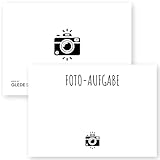 Fotoaufgaben Blanko – 50 Karten zum selber gestalten – Perfekt für Hochzeiten, Geburtstage, JGAs und viele weitere Anlässe, inkl. Anleitung zum Aufstellen