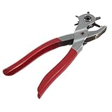 SAFIGLE Lochzange Gürtel aus Stahl mit Drehbarem Lochrad Ergonomischer Griff Rutschfest Langlebig für Leder und Gürtel bis Komfortable Handhabung Profi Puncher Werkzeug