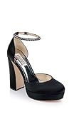Badgley Mischka Women's FELIXA Pump, Black Satin, 7