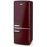 Domo Kühlschrank Kombi Retro Vintage Weinrot DO91707R