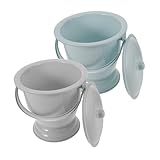 Toyvian 2 Stück Teiliges Tragbarer Urintopf aus Strapazierfähigem Kunststoff mit Deckel Rutschfeste Bettpfanne und Urinal für Erwachsene Praktisches Nacht pinkeleimer Senioren und