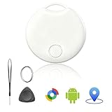Tracker Android Schlüsselfinder, Smart Tag kompatibel mit Google „Find Hub“-App (nur Android), Bluetooth Tracker für Schlüssel, Geldbörse, Fahrrad & Koffer, austauschbare Batterie, 1er-Pack – Weiß