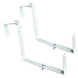 Artillen 2 Stück Pflanzenaufhänger Wandhaken Blumenfenster Box Pflanzgefäß Halterungen Blumenkasten Halter für Montage Geländer Balkon Blumentopf Halterung Verstellbarer Blumentopf Pflanztopf Halter